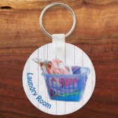 ブルーカカラフルゴのハンガーで畳んだ洗濯物 キーホルダー (裏面)