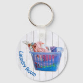 ブルーカカラフルゴのハンガーで畳んだ洗濯物 キーホルダー (裏面)