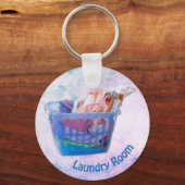 ブルーカカラフルゴのハンガーで畳んだ洗濯物 キーホルダー (裏面)