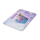 ブルーカカラフルゴのハンガーで畳んだ洗濯物 バスマット (アングル)