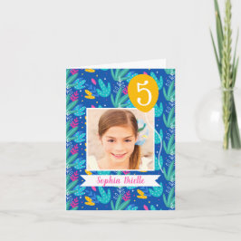 ブルーカクタスデザートプランツフォト誕生日 サンキューカード