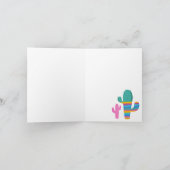 ブルーカクタスデザートプランツフォト誕生日 サンキューカード (内部)