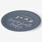 ブルーカクテルガーリースモダンクリプトバチェロレッテ ペーパープレート (アングル)