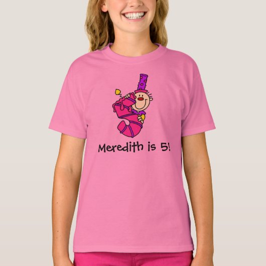 ブルーカスタマイズキャンドルピエロ第5誕生日Tシャツ Tシャツ (正面)