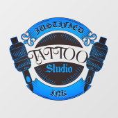 ブルーカスタマイズタトゥーショップビジネスフロント ウィンドウサイン (シート)