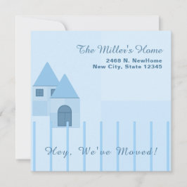 ブルーカスタマイズフェンテッドホーム引っ越し祝いパーティーパーティー 案内状