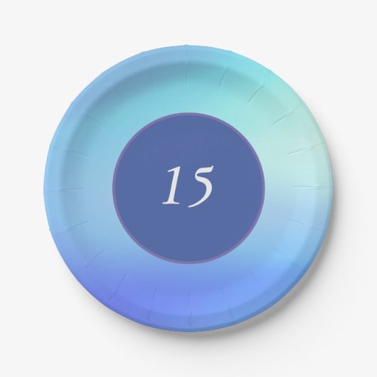 ブルーカスタマイズ可能紙プレート ペーパープレート (正面)