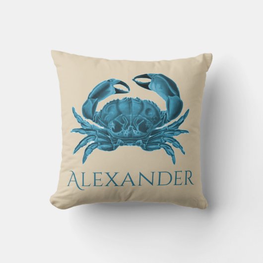 ブルーカスタムとタンのカニ クッション (正面)
