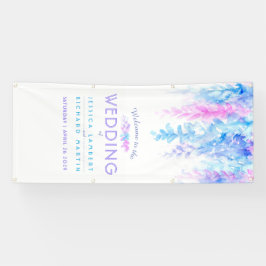 ブルーカスタムの結婚アートウェルカムバナー 横断幕