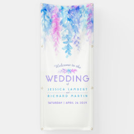 ブルーカスタムの結婚アートウェルカムバナー 横断幕
