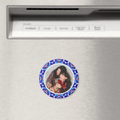 ブルーカスタムクリスマスメリークリスマス写真記念ギフト マグネット (インサイチュ (食洗機))