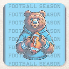 ブルーカスタムサッカー スクエアペーパーコースター