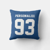 ブルーカスタムジャージー番号屋外装飾用クッション クッション (裏面)