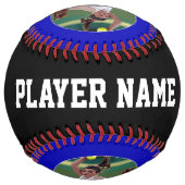 ブルーカスタムソフトボール選手の写真名番号 ソフトボール (裏面)