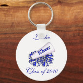 ブルーカスタムチアリーダーキーチェーン キーホルダー (正面)