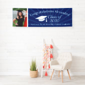 ブルーカスタムフォト8'ワイド卒業バナー 横断幕 (インサイチュ)