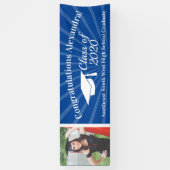 ブルーカスタムフォト8'ワイド卒業バナー 横断幕 (縦)