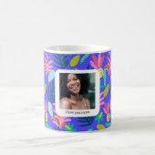 ブルーカスタムフローラマザー愛マグカップ コーヒーマグカップ (中央)