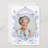 ブルーカスタムフローラ写真第70回バースデーパーティー 招待状 (裏面)