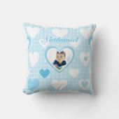 ブルーカスタムベビーフォトデコール クッション (正面)