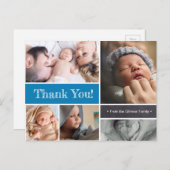 ブルーカスタムベビー誕生のお知らせ ポストカード (正面/裏面)