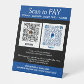 ブルーカスタムペイパルVenmo Payこちら 台座サイン (正面)