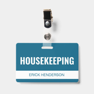 ブルーカスタムホテルハウスキーピング従業員ID バッジ