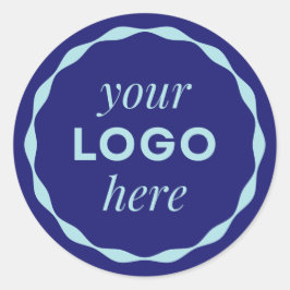 ブルーカスタムミニマリストロゴサークルステッカー ラウンドシール