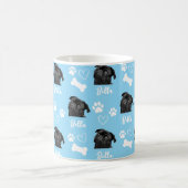 ブルーカスタムラブポープリントドッグラバーペットフォト コーヒーマグカップ (中央)