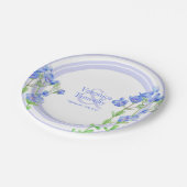 ブルーカスタムヴェロニカスピードウェル水彩花 ペーパープレート (アングル)