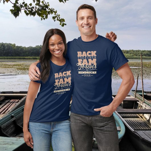 ブルーカスタム引用文ファミリー懇親会とTシャツ Tシャツ