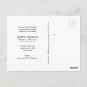 ブルーカスタム新生児男の子の写真コラージベイビーシャワー ポストカード (裏面)