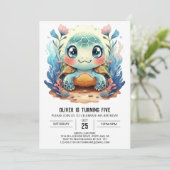 ブルーカスタム水中競技タートルボーイ誕生日 招待状 (スタンド正面)