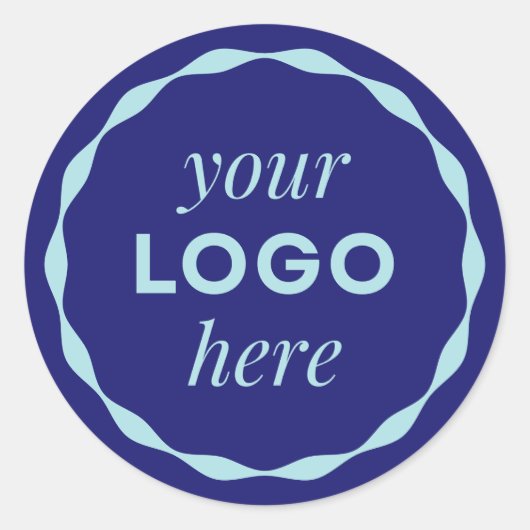 ブルーカスタム ミニマリスト ロゴ サークル ステッカー (正面)