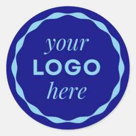 ブルーカスタム ミニマリスト ロゴ サークル ステッカー