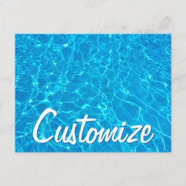 ブルーカッコいいウォータースイミングプールスイムパーティーカスタム ポストカード