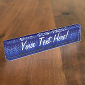 ブルーカッコいいオンブルーレーシングフレイムス デスクネームプレート (側面)