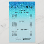 ブルーカッコいいグリッター価格ロゴFlyerオープン チラシ (裏面)