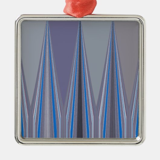 ブルーカッコいいシームレスデザイン メタルオーナメント (正面)
