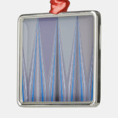 ブルーカッコいいシームレスデザイン メタルオーナメント (左)