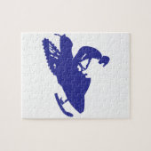 ブルーカッコいいスノーモービル ジグソーパズル (横)