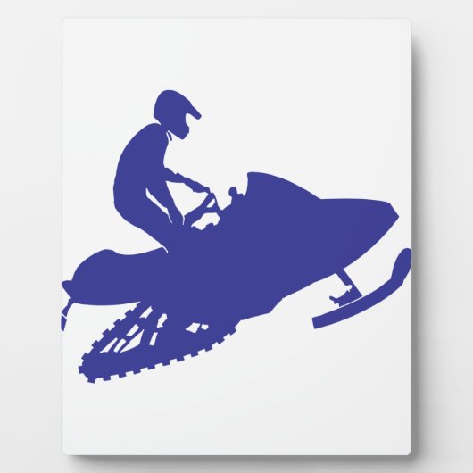 ブルーカッコいいスノーモービル フォトプラーク (正面)