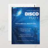 ブルーカッコいいディスコボールパーティー ポストカード (正面/裏面)