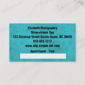 ブルーカッコいいデイジースパアポイントメント名刺 予約カード (裏面)