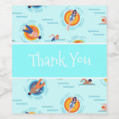 ブルーカッコいいプールパーティーサマービブ ワインラベル (シングルラベル)