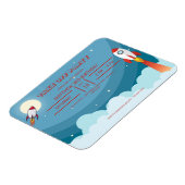 ブルーカッコいいレッド宇宙船テイクオフバースデーパーティー マグネット (左側)