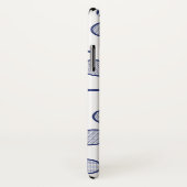 ブルーカッコいいレトロラケット模様テニス選手 Case-Mate iPhoneケース (裏面/右)