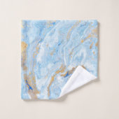 ブルーカッコいい金ゴールド大理石 バスタオルセット (ウォッシュタオル)