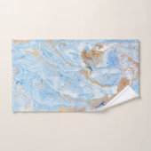 ブルーカッコいい金ゴールド大理石 バスタオルセット (ハンドタオル)