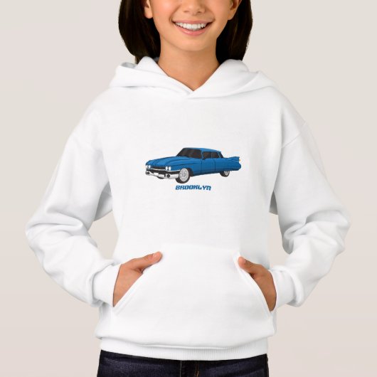 ブルーカッコいい1959クラシック車 (正面)